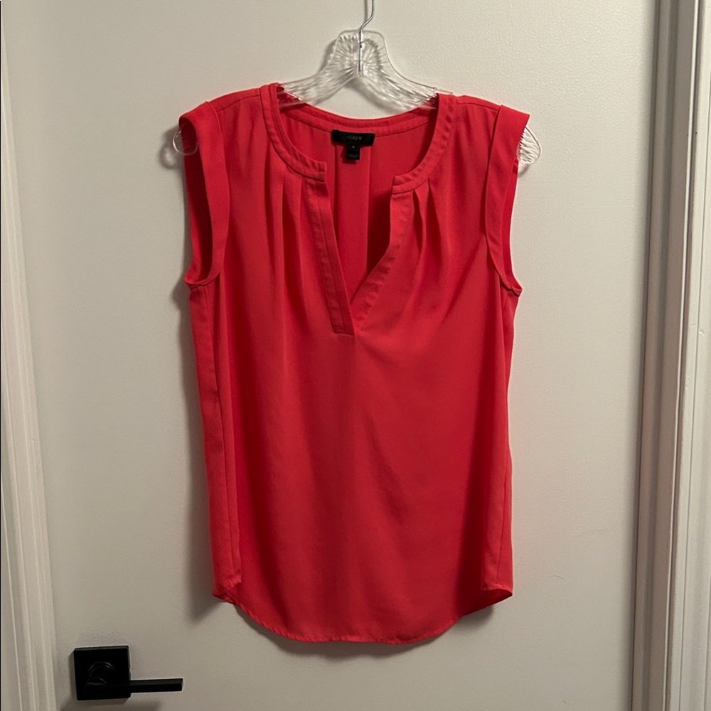 J. Crew Vibrant Coral Sleeveless Blouse